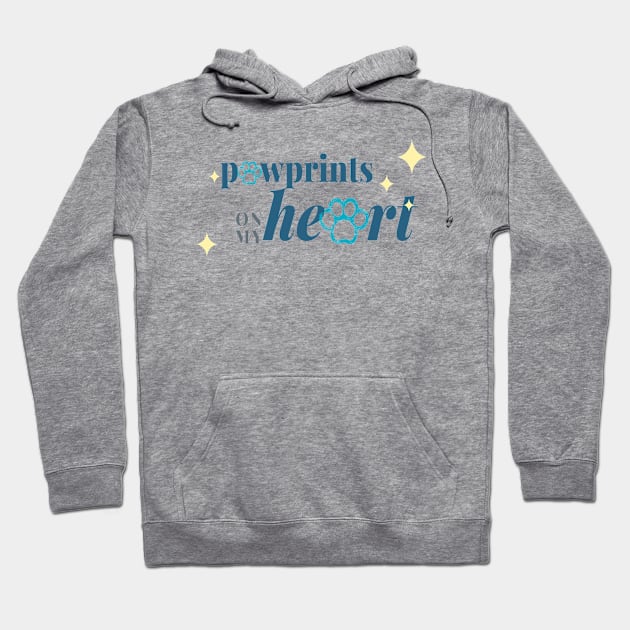 Pawprints on my Heart dog animal lover sparkle Hoodie by LoveofDog